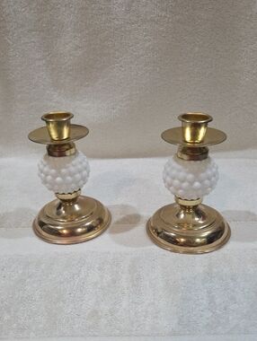 MILK GLASS CANDLE HOLDERS